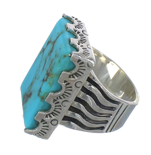Southwest Genuine Sterling Silver And Turquoise Jewelry Ring Size 5-3/4 WX62065